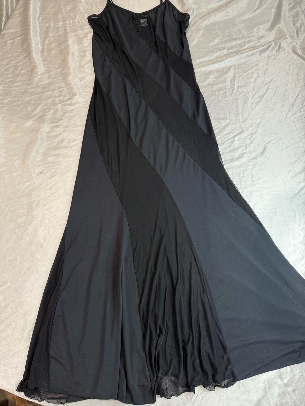 Frederick's of Hollywood Black Sheer Panel Maxi Slip Dress - Picture 4 of 7